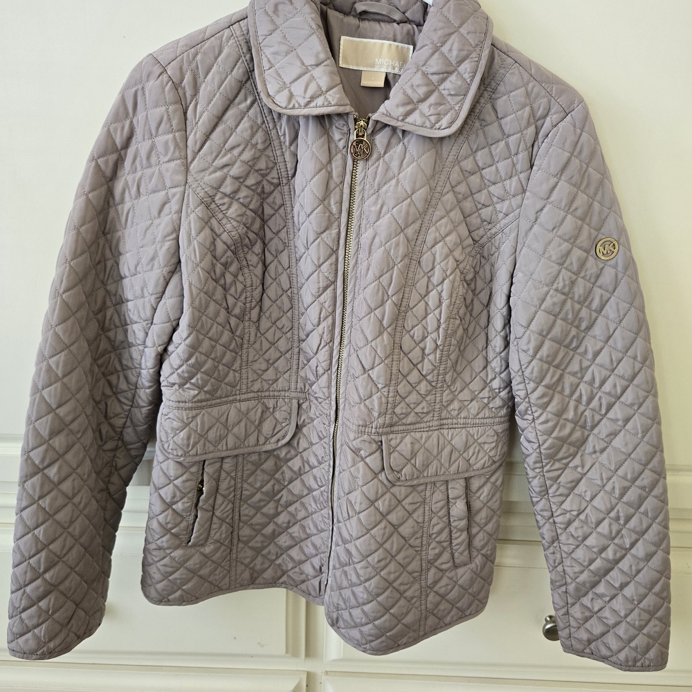 Michael Kors Quilted Taupe Puffer Jacket